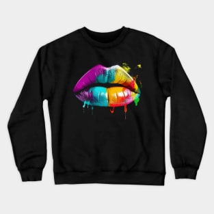 Colorful Rainbow Lips Vibrant and Eye-Catching LGBT Pride Shirt" Crewneck Sweatshirt